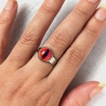Bague oeil chat rouge
