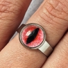 Bague oeil chat rouge