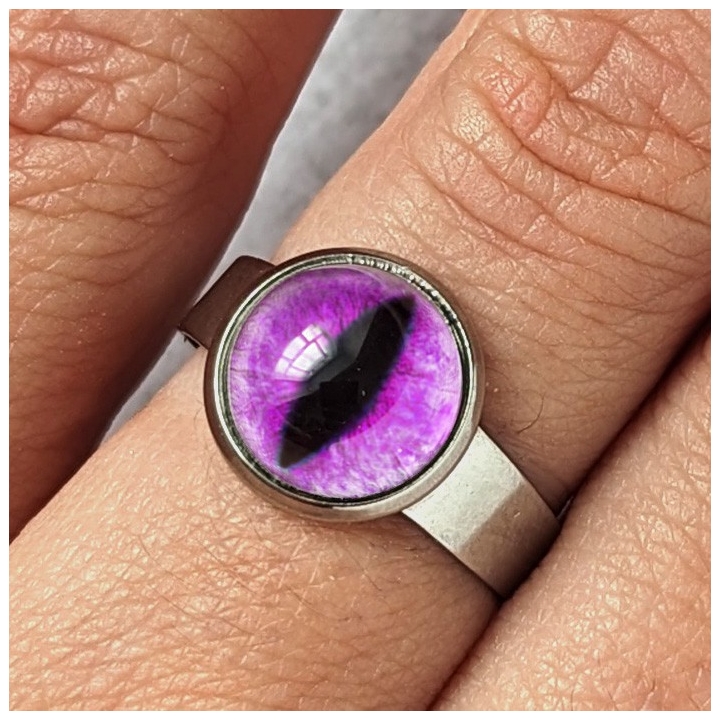 Bague oeil chat violet