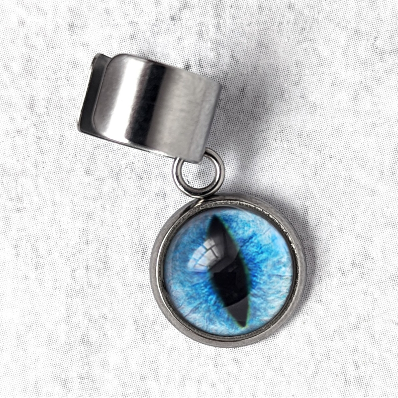 bague d'oreille Oeil de chat bleu