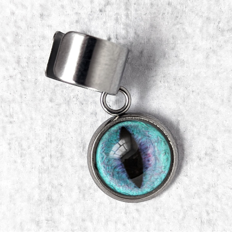 bague d'oreille Oeil de chat bleu