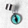 bague d'oreille Oeil de chat turquoise