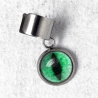 bague d'oreille Oeil de chat vert émeraude