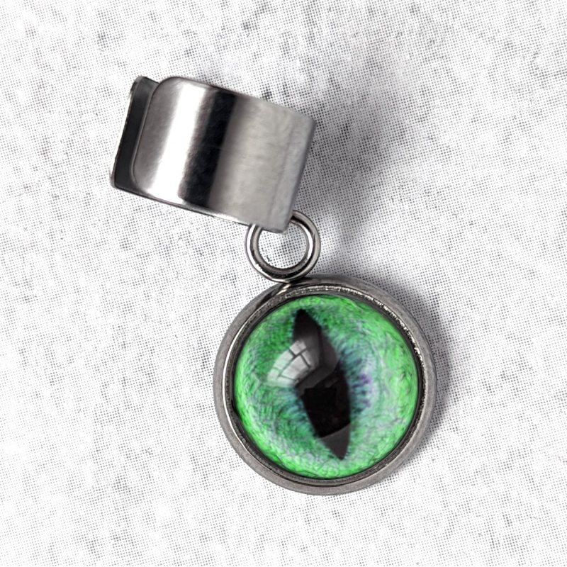 bague d'oreille Oeil de chat vert