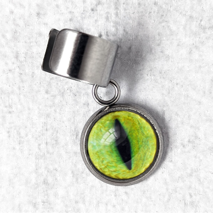 bague d'oreille Oeil de chat jaune vert
