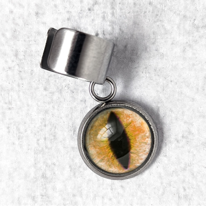 bague d'oreille Oeil de chat orange ambre