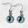 Boucles d'oreilles Oeil de chat bleu