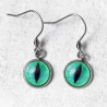 Boucles d'oreilles Oeil de chat bleu vert