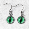 Boucles d'oreilles Œil de chat vert émeraude
