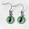 Boucles d'oreilles Oeil de chat vert