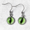 Boucles d'oreilles Oeil de chat vert anis