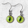 Boucles d'oreilles Oeil de chat jaune vert