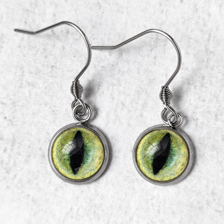 Boucles d'oreilles Oeil de chat jaune