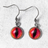 Boucles d'oreilles Oeil de chat rouge
