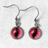 Boucles d'oreilles Oeil de chat rouge grenat
