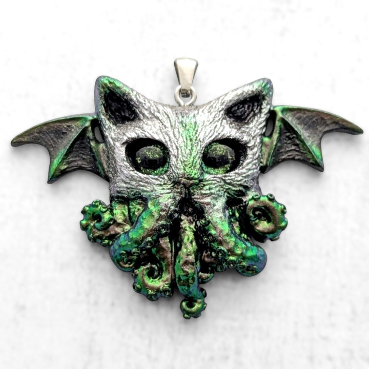 Pendentif chat Cthulhu pieuvre collier Lovecraft