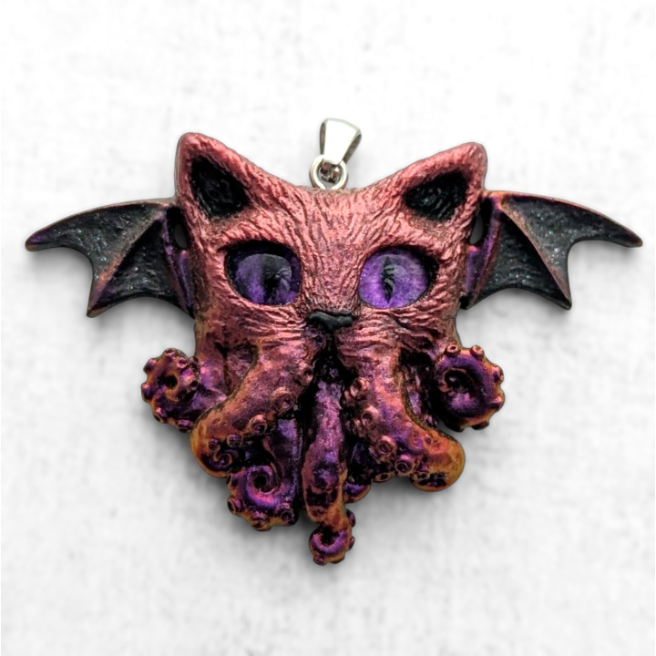 Pendentif chat Cthulhu pieuvre collier Lovecraft