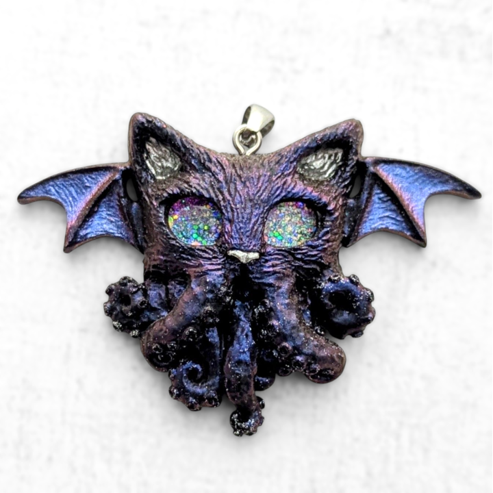 Pendentif chat Cthulhu pieuvre collier Lovecraft