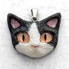 Pendentif chat réaliste fait-main artisanal mignon
