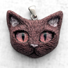 Pendentif chat réaliste fait-main artisanal mignon