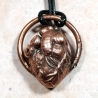 Pendentif coeur réaliste cuivre cercle