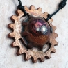 pendentif cuivre rouage ancien vintage