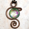 Pendentif volute arabesque cuivre rêve constellation  irisé holographique