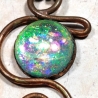 Pendentif volute arabesque cuivre rêve galaxy  irisé holographique