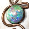 Pendentif volute arabesque cuivre rêve constellation  irisé holographique